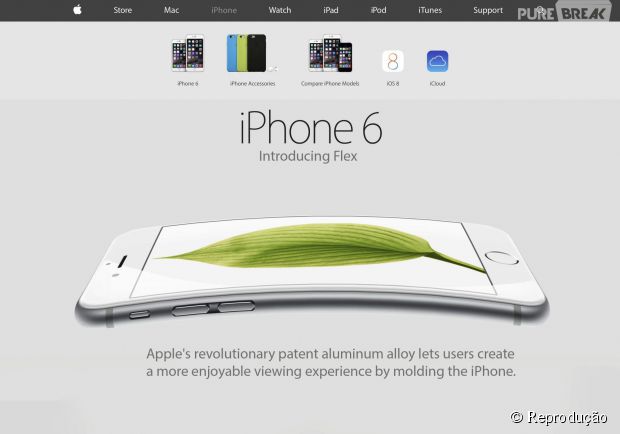 A imagem coloca a "flexibilidade" do iPhone 6 Plus como se fosse mais um dos novos recursos