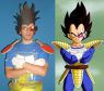 Vegita de "Dragon Ball Z" na sua versão cospobre: ombreira é uma raquete de ping-pong