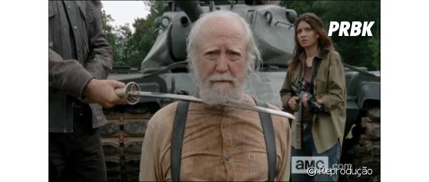 Hershel tendo a cabeça arrancada pelo governador