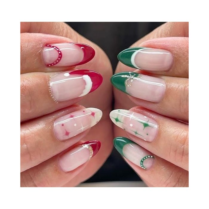 Nail art vermelha e ou verde são as melhores opções para o Natal