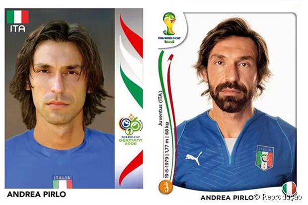 Pirlo, da Itália, antes e depois