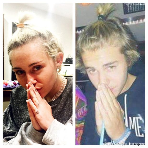 Miley Cyrus zoa Justin Bieber no Instagram por causa do corte de cabelo do loiro