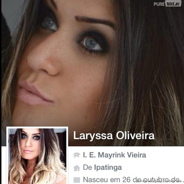 Em seu perfil no Facebook, Laryssa Oliveira admitiu que é o pivô da separação de Neymar e Bruna Marquezine, mas falou que não aconteceu nada: "Posso dizer é que não fiquei com o Neymar, e ele sabe disso"