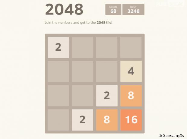 O jogo "2048" promete horas e horas de vício na frente do computador