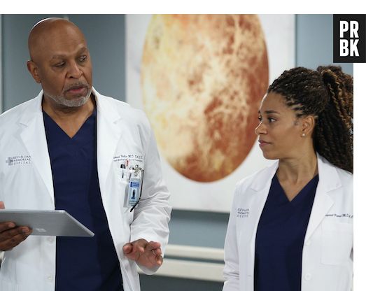 James Pickens Jr. e Kelly McCreary interpretando Dr. Richard Webber e Dra. Maggie Pierce na 18ª temporada de Grey's Anatomy