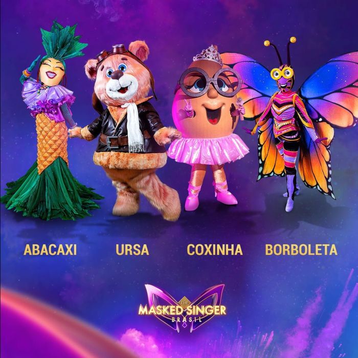 &quot;The Masked Singer Brasil&quot;: Abacaxi, Ursa, Coxinha e Borboleta foram as primeiras fantasias reveladas