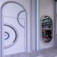 Porta de saída do "BBB22" muda de lugar e casa apresenta artes gemoétricas na decoração