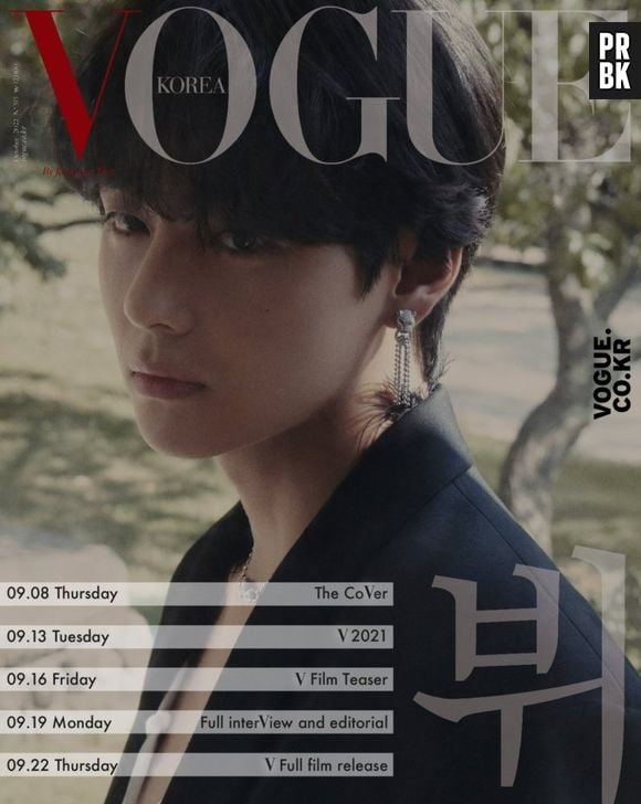 V, do BTS, é capa da Vogue Coreia de outubro