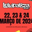 Lollapalooza 2024 acontecerá nos dias 22, 23 e 24 de março