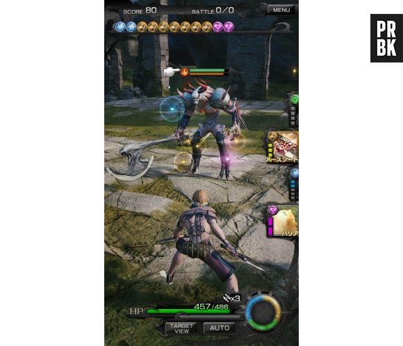 Em uma captura de tela com o gameplay de "Mevius Final Fantasy" você consegue ver a perspectiva em terceira pessoa