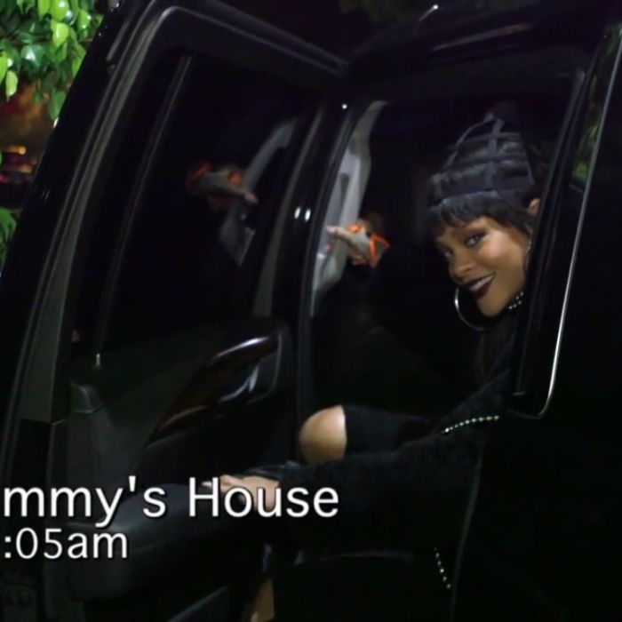  Rihanna chegou de madrugada na casa de Jimmy Kimmel 