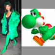  Toda de verde, Rihanna faz estilo Yoshi! 