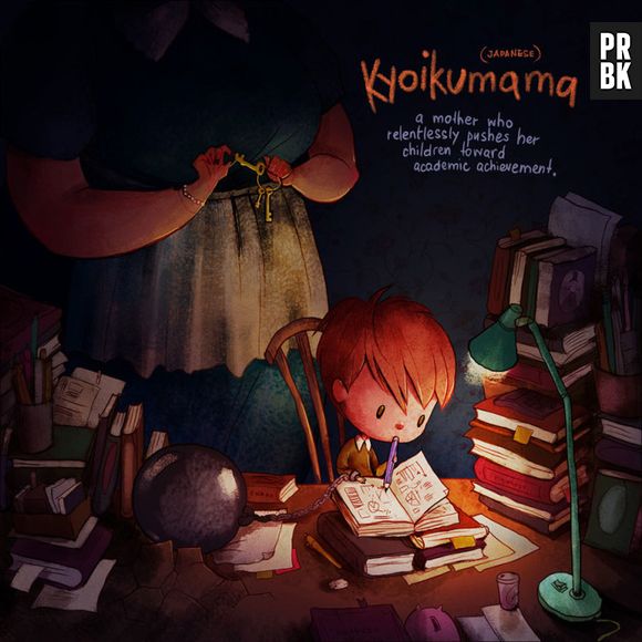 Kyoikumama, do Japonês: Uma mãe que fica em cima do filho para que ele tenha um bom desempenho acadêmico.