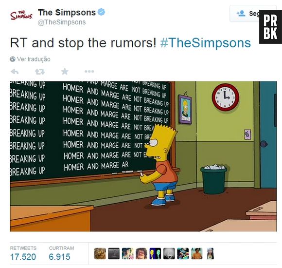 A FOX pediu que os fãs parem de divulgar o falso divórcio de Homer e Marge em "Os Simpsons"