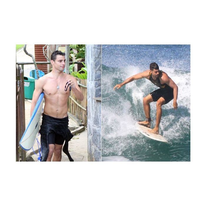 Outra figurinha que é bastante comum nas praias cariocas é o ator recém-separado Cauã Reymond! O galã aproveita as ondas para surfar e relaxar