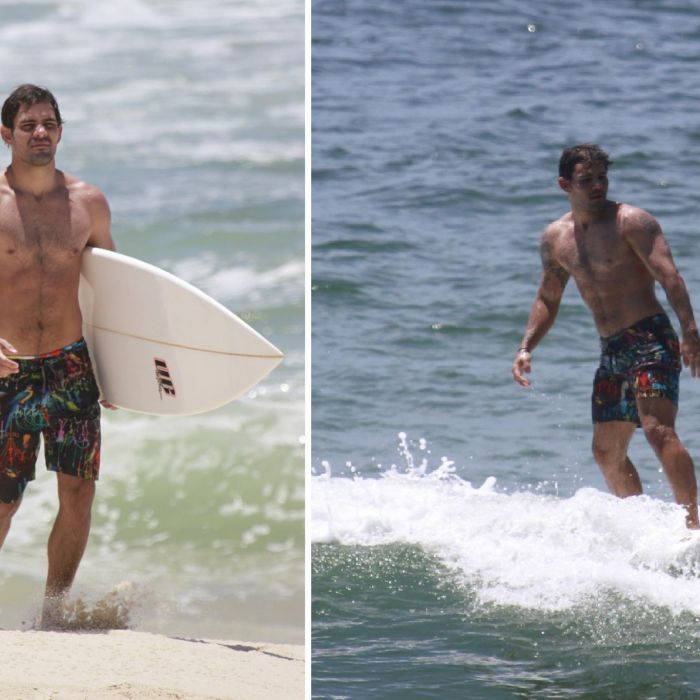 Sucesso em &quot;Amor à Vida&quot;, Juliano Cazarré mantém a boa forma praticando o surfe