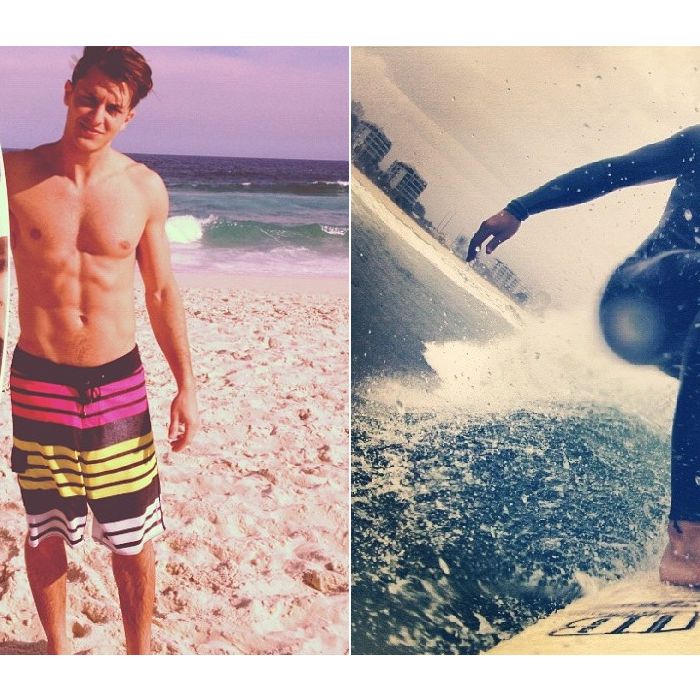 O namorado de Marina Ruy Barbosa, Klebber Toledo, adora o surf e sempre compartilha fotos em seu Instagram praticando o esporte