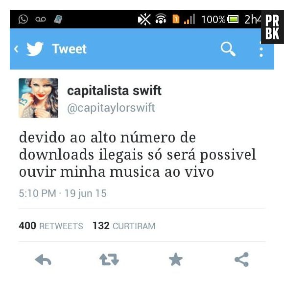 Taylor Swift ganhou um "perfil zoeira" no Twitter 