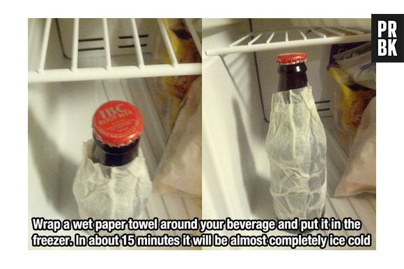 Se você enrolar sua cerveja com um guardanapo molhado, ela gela mais rápido