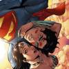 Superman e Mulher-Maravilha em uma selfie bem romântica
