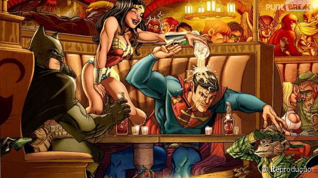 Amizade nos quadrinhos: os super-heróis salvam o dia e ainda se divertem juntos