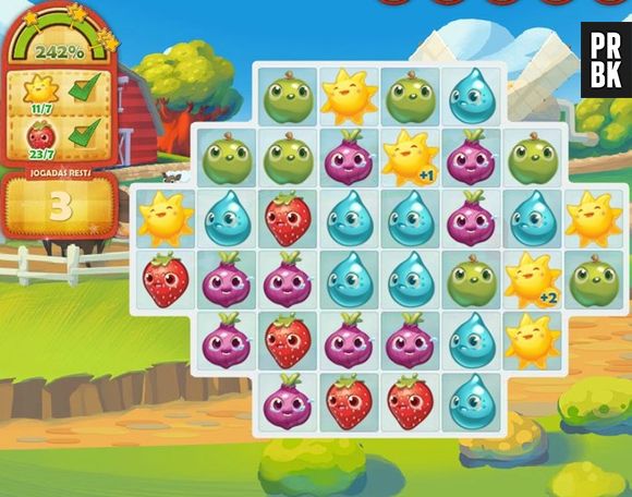 "Farm Heroes Saga" é baseado no clássico "Bejeweled"