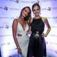 Camila Queiroz e Yasmin Brunet, atrizes de "Verdades Secretas", se reencontram em evento paulista