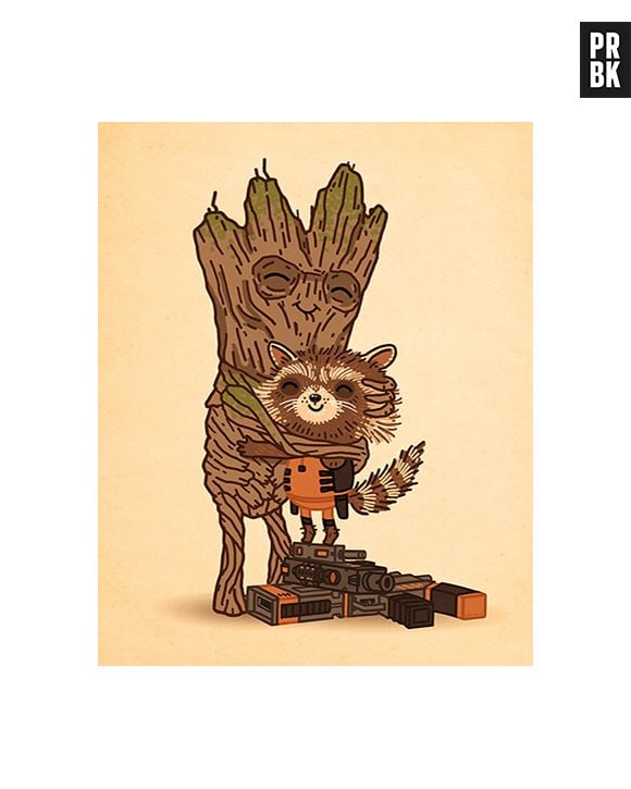 Os heróis de "Guardiões da Galáxia", Groot e Rocket, ficaram super fofinhos