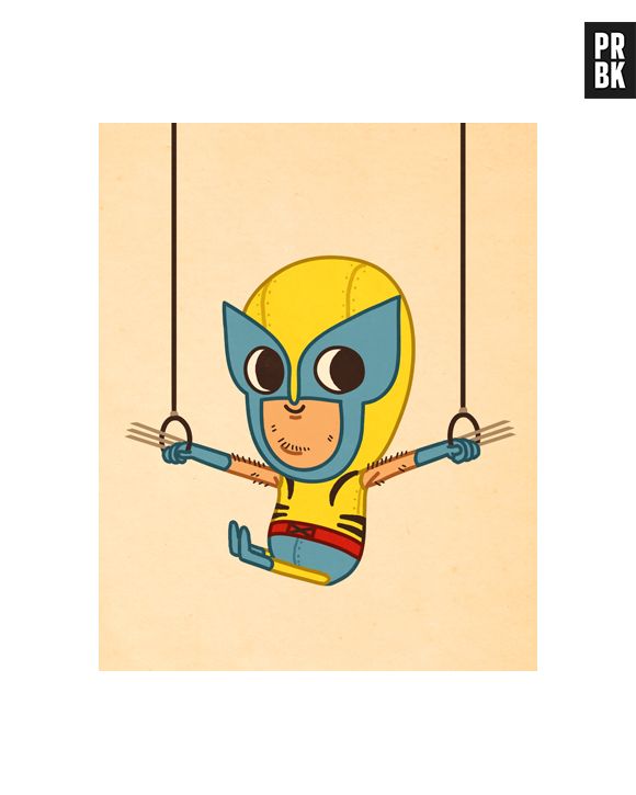 Wolverine brincando com toda a sua força...