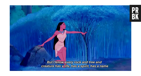 É inegável o amor de Pocahontas pela natureza