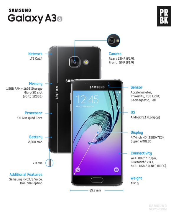 O Samsung Galaxy A3 é o irmão mais novo da linha de smartphones