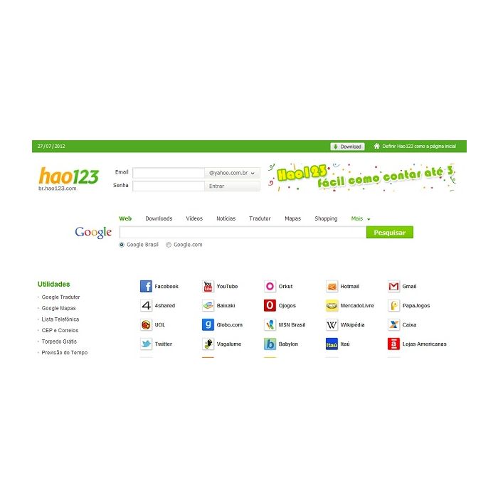 Hao123: Portal do Baidu no Brasil