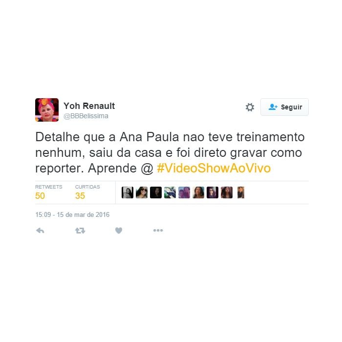 Do &quot;Vídeo Show&quot;: Ana Paula, ex-&quot;BBB16&quot;, foi super elogiada pelos fãs na web!