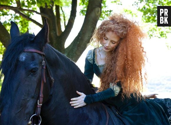 Jessica Chastain posa como heroína Merida