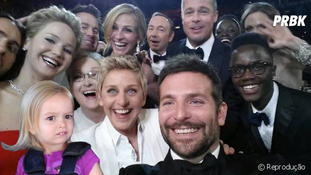 A pequena Clhoe também quis fazer parte da Selfie das celebridades