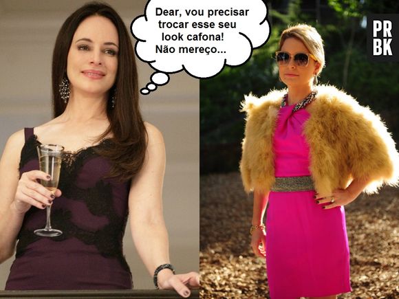 Pamela Parker-Marra (Cláudia Abreu) precisa urgente de umas dicas de Victoria Grayson (Madeleine Stowe) em "Geração Brasil"!