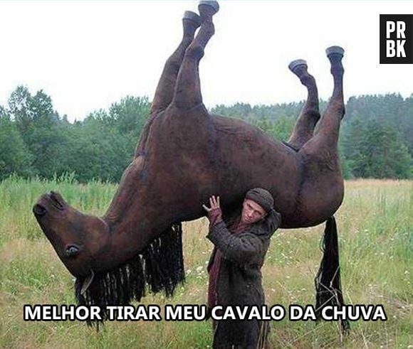 Vou até tirar meu cavalinho da chuva...