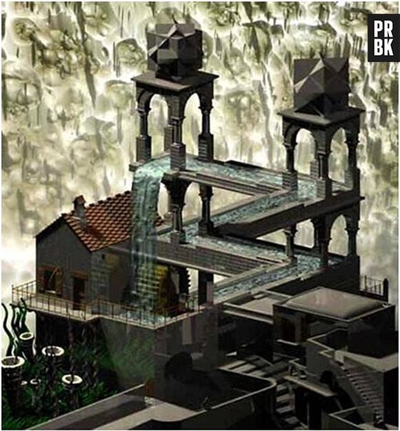 Cachoeira do artista Escher cai pra cima!