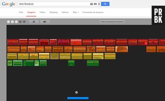 Joguei Atari Breakout no Google Imagens