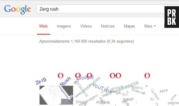 Digite "Zerg Rush" e evite que a busca seja destruída