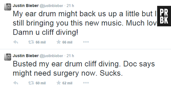 Justin Bieber lamenta incidente no Twitter