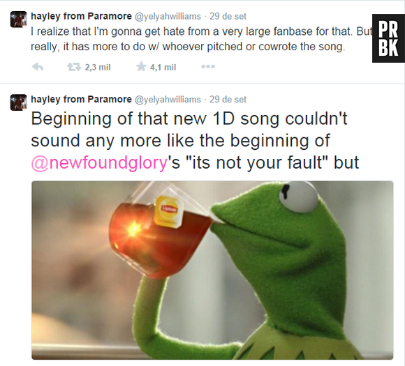 Hayley Williams acusa One Direction de plagiar música do New Found Glory no Twitter