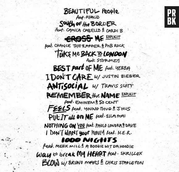 O novo álbum de Ed Sheeran, "No. 6 Collaborations Project", está cheio de feats. incríveis