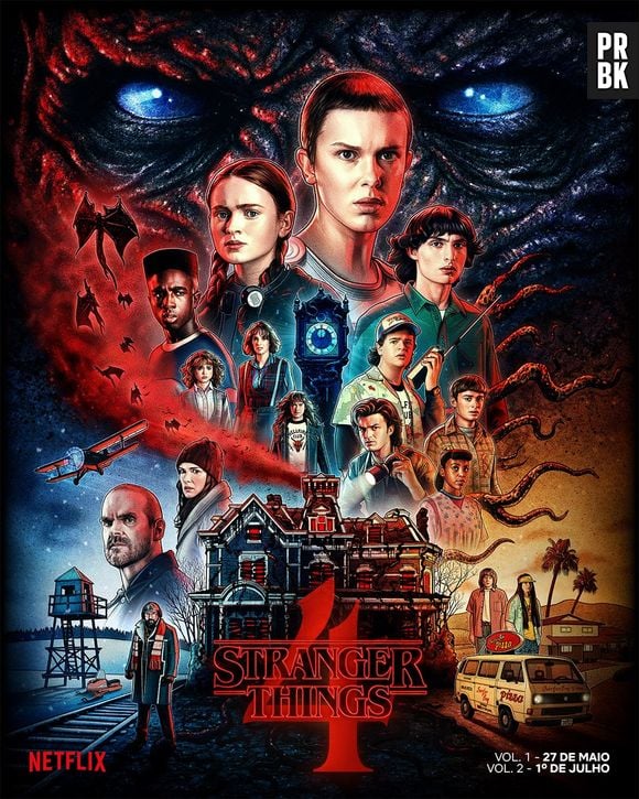 A primeira parte da 4ª temporada de "Stranger Things" estreia em 27 de maio e a segunda parte no dia 1º de julho