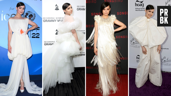 Sofia Carson é fã de looks brancos no tapete vermelho