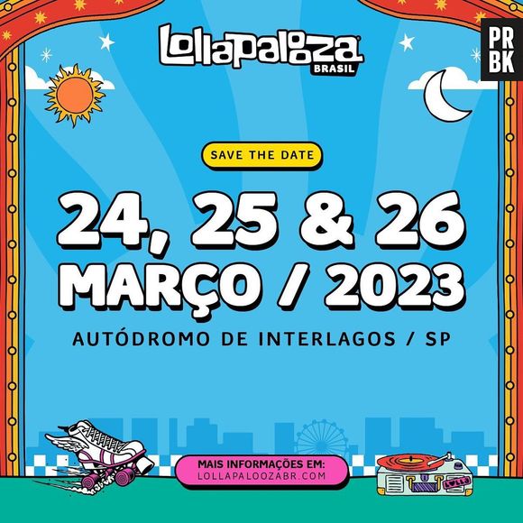 O Lollapalooza Brasil 2023 acontece nos dias 24, 25 e 26 de março no Autódromo de Interlagos, em São Paulo