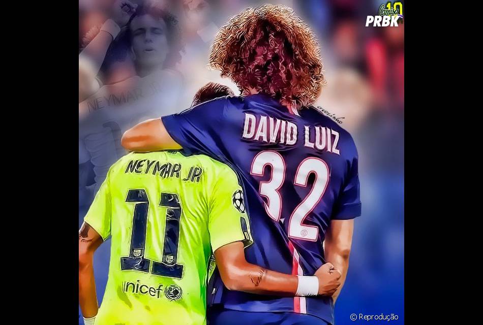 David Luiz O Numero 4 Da Selecao Brasileira Nao Poderia Ficar De Fora E Fez Uma Montagem Bem Fofa Para Neymar Jr Purebreak