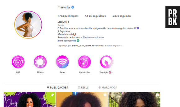 Marvvila ultrapassou 1 milhão de seguidores