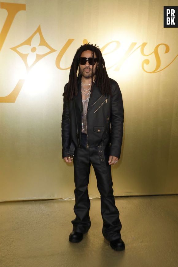 Lenny Kravitz também estava super estiloso no desfile da Louis Vuitton