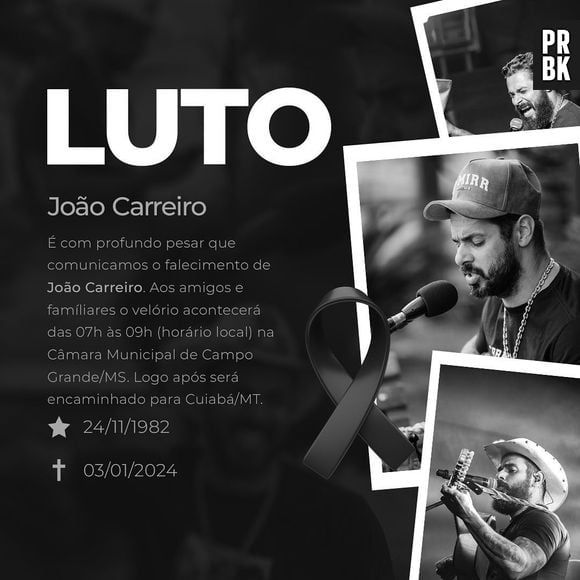 Morte de João Carreiro foi confirmada em seu perfil oficial